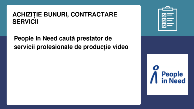 People in Need caută prestator de servicii profesionale de producție video
