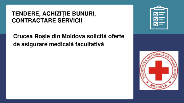 Crucea Roșie din Moldova solicită oferte de asigurare medicală facultativă