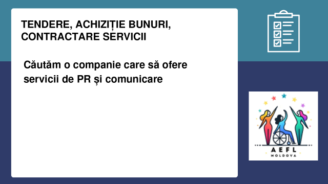 Căutăm o companie care să ofere servicii de PR și comunicare