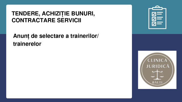 Anunț de selectare a trainerilor/ trainerelor
