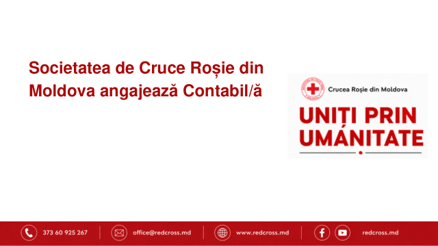 Societatea de Cruce Roșie din Moldova angajează Contabil/ă