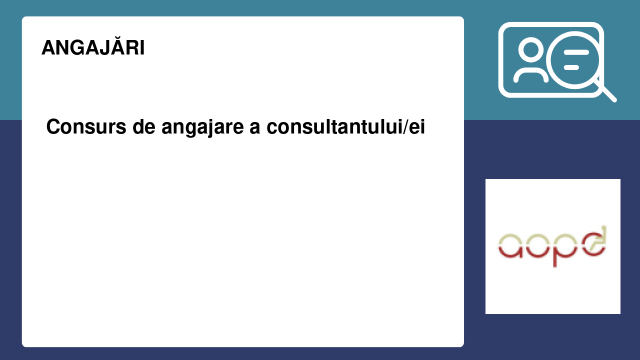 Consurs de angajare a consultantului/ei