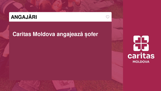 Caritas Moldova angajează șofer