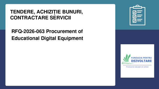RFQ-2026-063 Procurement of Educational Digital Equipment