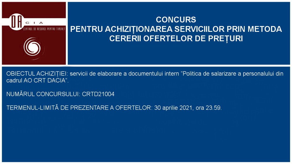 Anunt Concurs poza