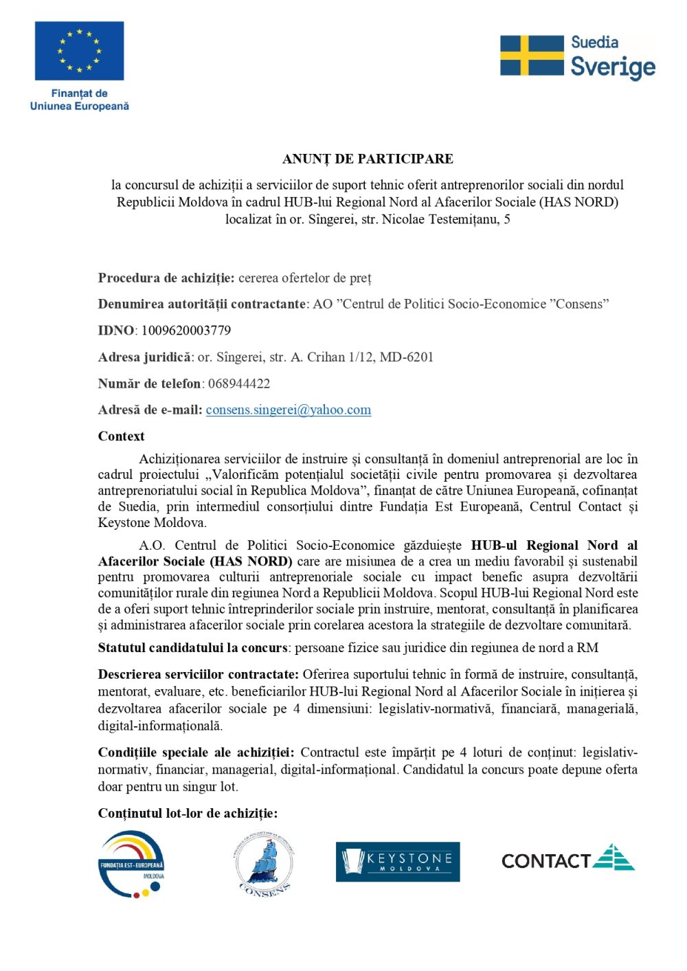 Anunt tender servicii HAS NORD page 0001